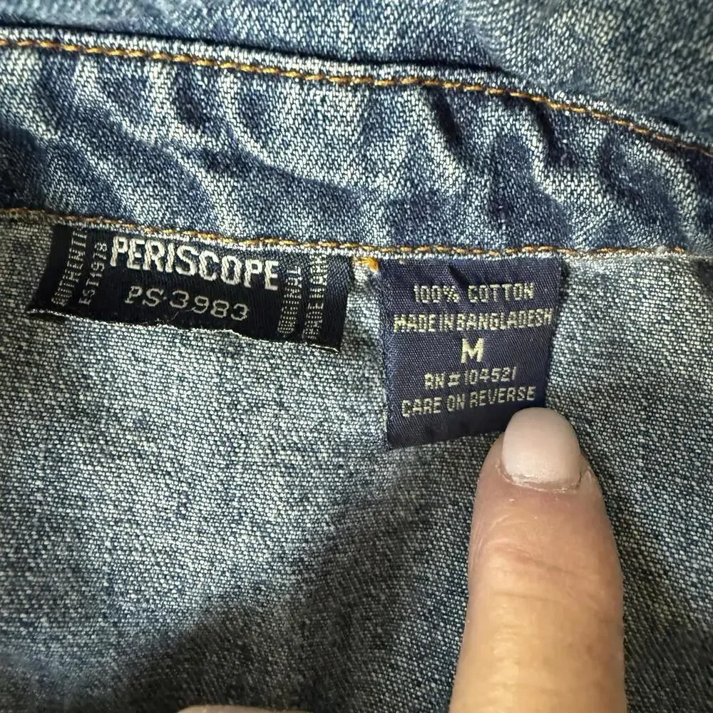 Periscope Denim Jacket Skirted Bottom Size M - Picture 6 of 7